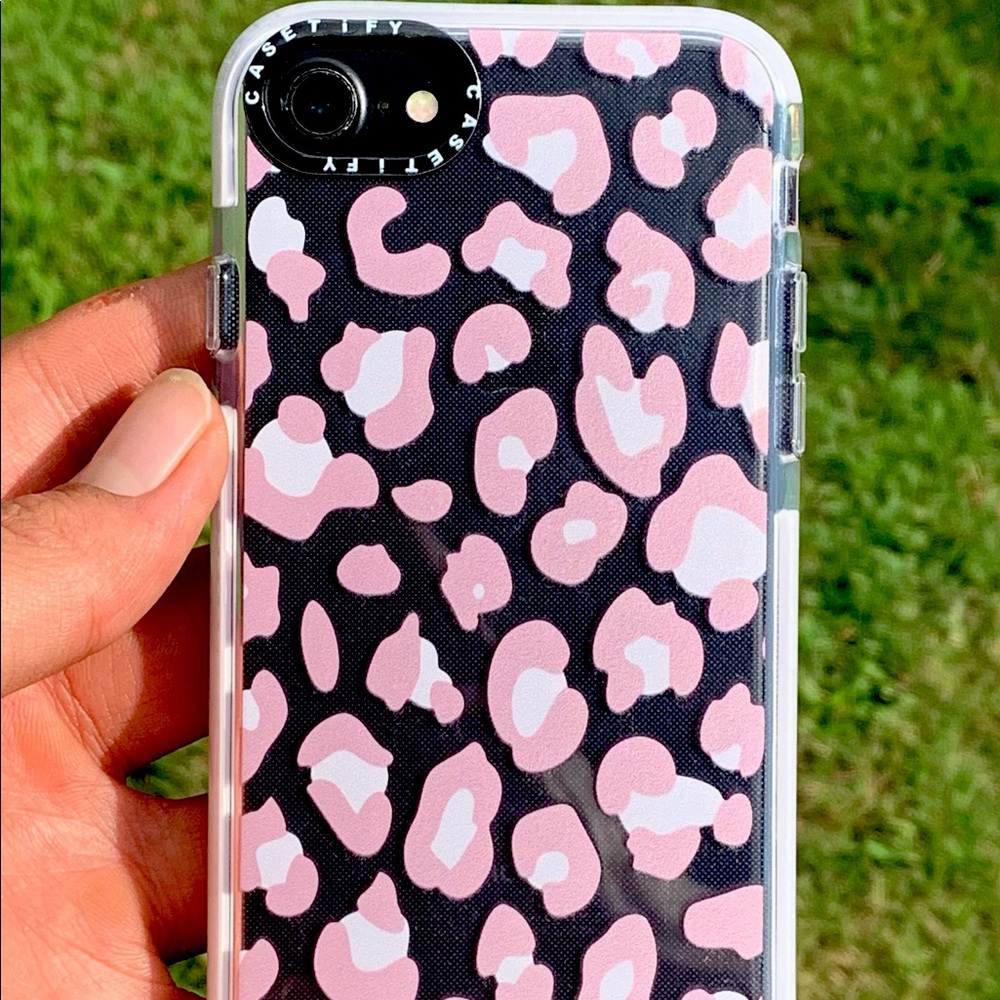 Pink Leopard Print Clear Soft iPhone 7 Case